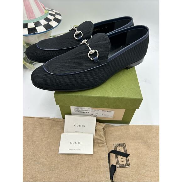 Men\'s Gucci, NEW JORDAAN canvas horse bit loafer size 13 made in Italy main image 8